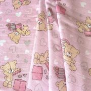 TEDDY, macis textilpelenka - rózsaszín