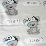 BOY, fiú macis textilpelenka - halványszürke