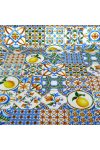TEGOLO, citromos, mozaikcsempe mintás lakástextil, dekorvászon