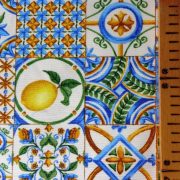 TEGOLO, citromos, mozaikcsempe mintás lakástextil, dekorvászon