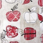 BIG APPLE, bordó alma mintás loneta lakástextil, dekorvászon képe