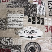 RISTRETTO, kávés mintás lakástextil, dekorvászon