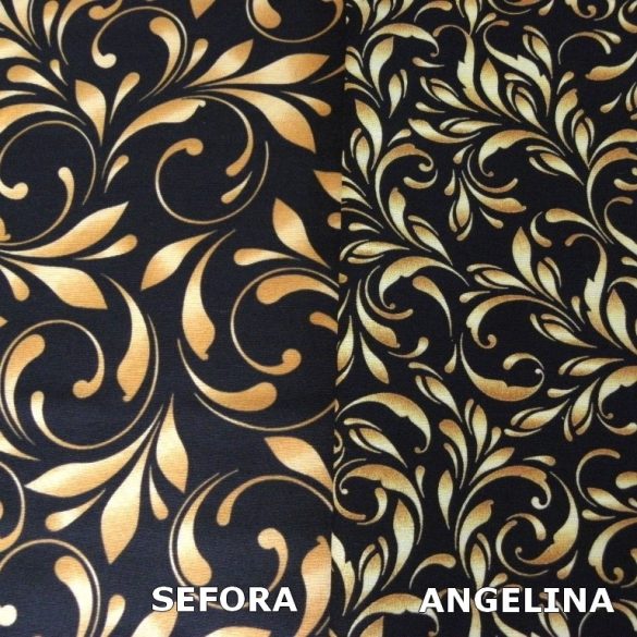 SEFORA. fekete-arany nagy indamintás lakástextil, dekorvászon
