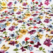 ORCHID, lepkés, virágos loneta lakástextil, dekorvászon - lila képe