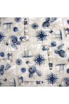 DIMA tenger mintás loneta lakástextil dekorvászon - kék