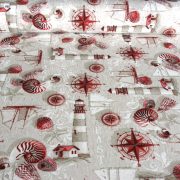 DIMA tenger mintás loneta lakástextil dekorvászon - bordó