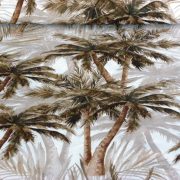   PALM BEACH, pálmafa mintás lakástextil, dekorvászon - barna