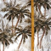 PALM BEACH, pálmafa mintás lakástextil, dekorvászon - barna