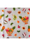 FRUIT BOWL, gyümölcs mintás lakástextil dekorvászon, narancs