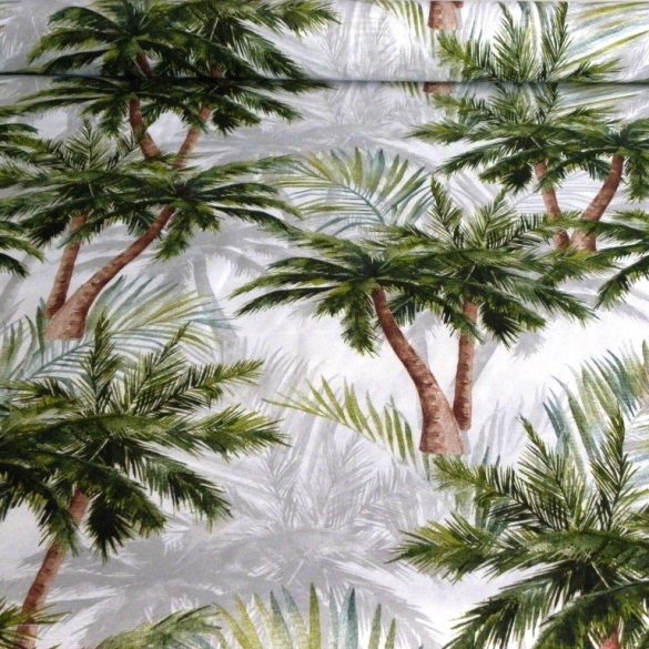 PALM BEACH, pálmafa mintás lakástextil, dekorvászon - zöld