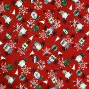 DÍSZEK-MANÓK, piros karácsonyi lakástextil, dekorvászon