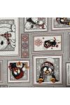 PINGVIN, jegesmedve mintás karácsonyi lakástextil, dekorvászon