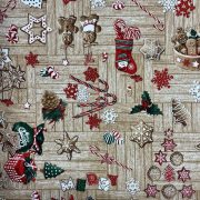 MÉZESKALÁCS mintás karácsonyi lakástextil, dekorvászon