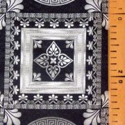 LUXURY, fekete-ezüstszürke mintás loneta lakástextil, dekorvászon