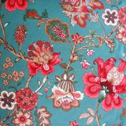 ANETT, oriental, nagy virágos lakástextil, dekorvászon - smaragd