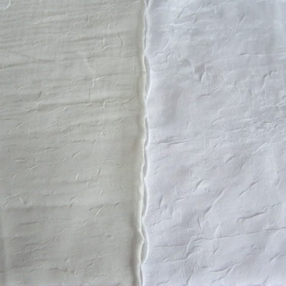 Gyűrt voile függöny anyag méteráru, fehér 290 cm magas