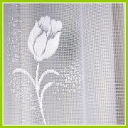 KASIA, tulipán mintás, fehér jacquard panoráma függöny