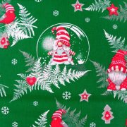 Manócskák, extra széles, karácsonyi mintás pamutvászon - zöld