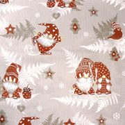 Manócskák, extra széles, karácsonyi mintás pamutvászon - drapp