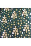 STAR TREE karácsonyi pamut-poliészter vászon anyag, zöld