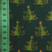 ABIETE, kis fenyőfás zöld karácsonyi pamut-poliészter vászon anyag