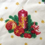 CANDLE, karácsonyi pamut-poliészter vászon anyag, ekrü