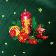 CANDLE, karácsonyi pamut-poliészter vászon anyag, zöld