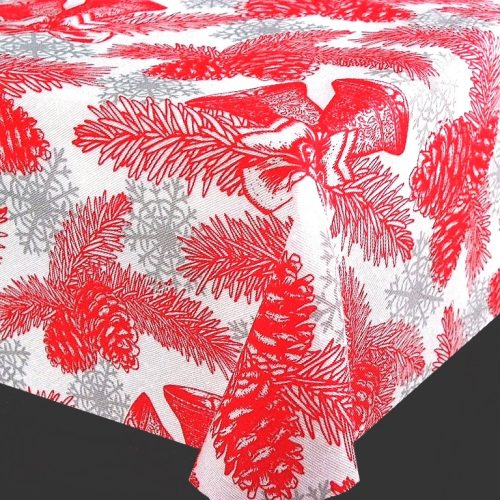 TÉLI TÁJ, karácsonyi mintás lakástextil dekorációs anyag 