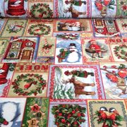 NOEL, retro karácsonyi lakástextil dekorációs anyag - maradék darab: 0,85 cm