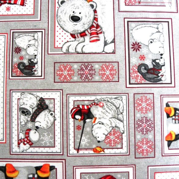 JEGESMACI, karácsonyi mintás lakástextil dekorációs anyag