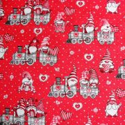MANÓVONAT, karácsonyi mintás lakástextil dekorációs anyag