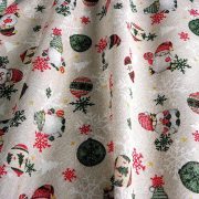 DUNDI manók és gömbök, karácsonyi loneta lakástextil dekorációs anyag
