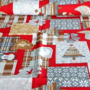 ADESTE, karácsonyi patchwork mintás lakástextil dekorációs anyag