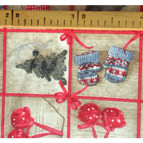 RAKKAANI, bézs karácsonyi mintás lakástextil dekorációs anyag
