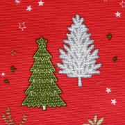 BOSCO, piros, fenyőfa mintás, karácsonyi lakástextil, dekorvászon