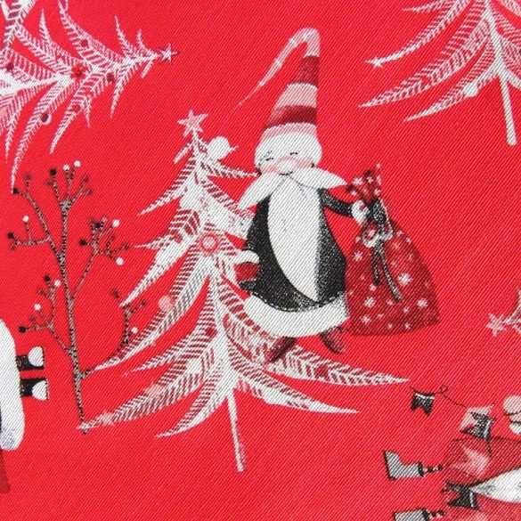 SANTA, karácsonyi lakástextil dekorációs anyag, piros
