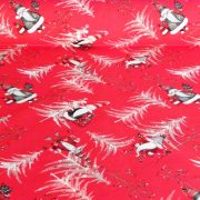 SANTA, karácsonyi lakástextil dekorációs anyag, piros