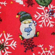 DUNDI manók és gömbök, piros - karácsonyi loneta lakástextil dekorációs anyag