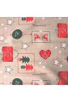 MARCOLINHO, lenhatású, karácsonyi mintás lakástextil dekorációs anyag