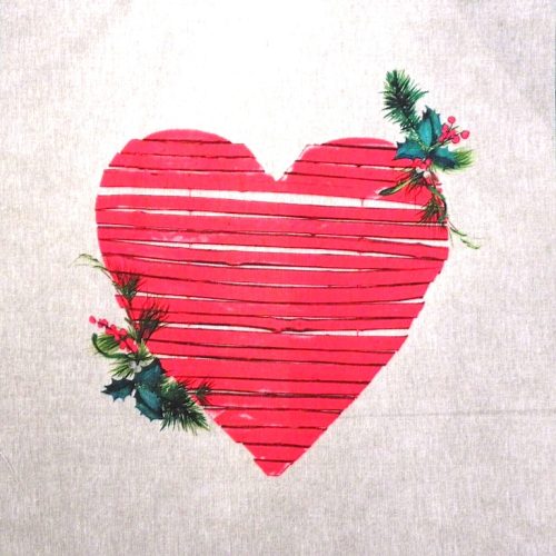 HEART, karácsonyi mintás díszpárna panel