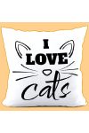I LOVE CATS, cicás díszpárnahuzat