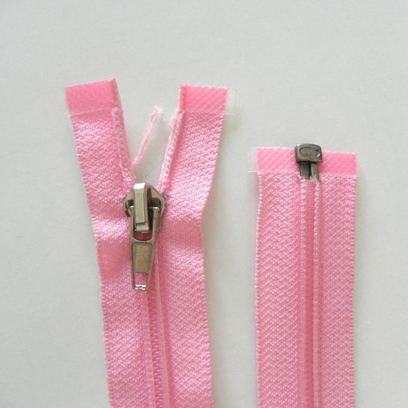Cipzár - műanyag, rózsaszín, bontható - 45 cm