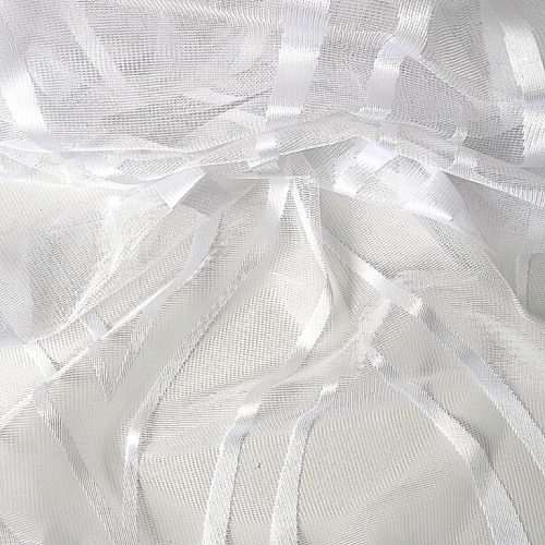 WAWY, fehér jacquard függöny anyag, modern hullám mintával