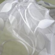 LEAF, fehér jacquard függöny anyag, levél mintával, 290 cm magas