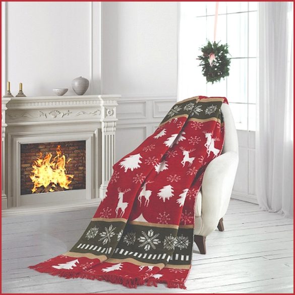 AURA WINTER, 150x200 cm karácsonyi takaró, pléd - piros