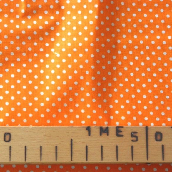 Narancssárga apró pöttyös pamut vászon