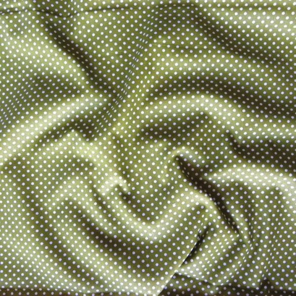 Olivzöld apró pöttyös pamut vászon
