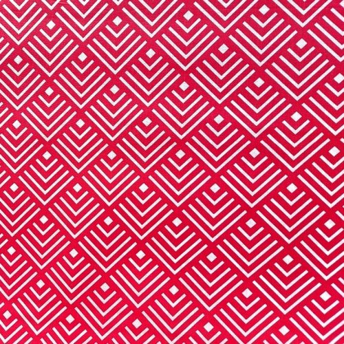 MÁTRIX, geometrikus mintás pamut vászon, piros