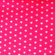 Star, fehér csillag mintás pink pamut vászon 