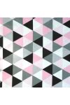 TRIA, geometrikus mintás, extra széles pamutvászon - rózsaszín